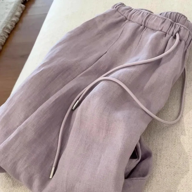 Sycamore Pants Lazy Linen Casual Pants Women's Summer 2026 New Drooping Straight Pants